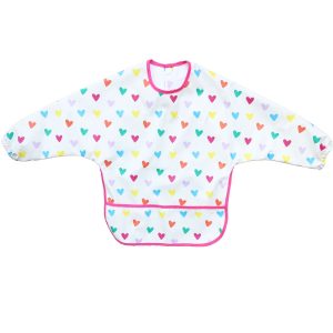 Le petit souk – Bavoir tablier manches longues – Multicoeurs