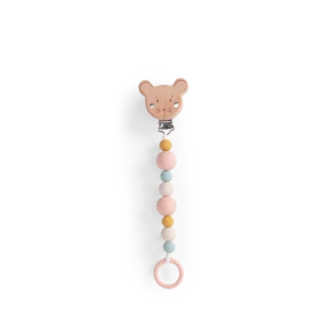 Moulin Roty – Attache-tétine bois et silicone Souris – La petite école de danse