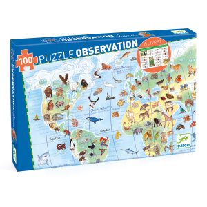 Djeco – Puzzle Observation – Animaux du monde – 100pcs