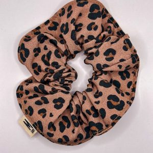 Chouchou motif léopard café