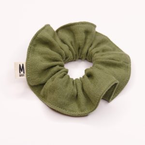 Chouchou gaze de coton vert