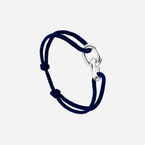 Bracelet Union maillons argent – Bleu nuit