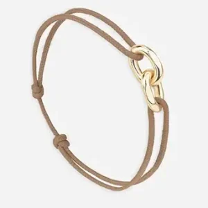Bracelet double maillon or – Beige