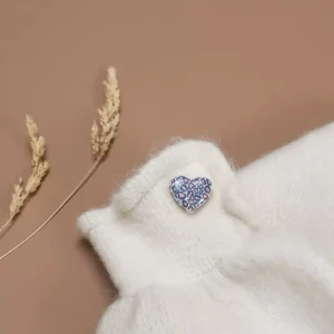 Pin’s Coeur Léopard – Bleu & rose