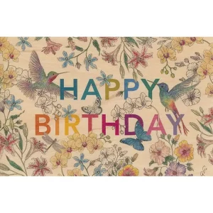 Carte bois – Happy Birthday