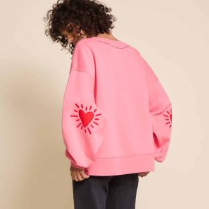 Le sweat Cœur solaire – Rose