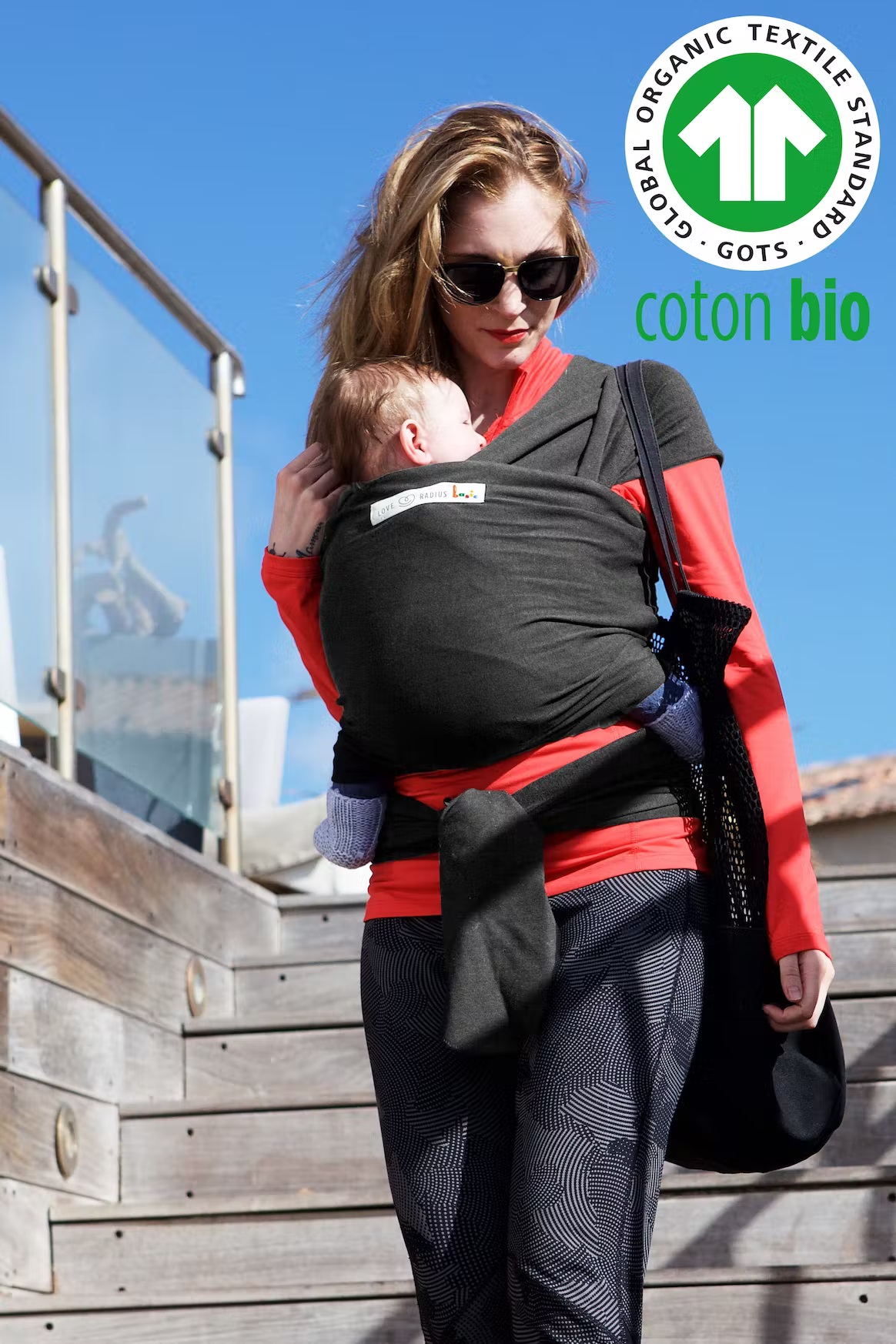 Love Radius (by Je Porte Mon Bébé) – Écharpe BASIC BIO Noire