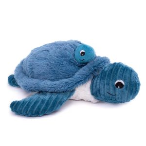 Peluche Ptipotos la tortue maman/bébé bleue