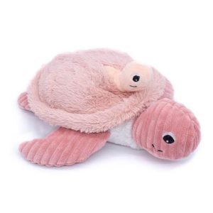 Peluche Ptipotos la tortue maman/bébé rose