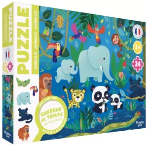 Auzou – Puzzle cherche et trouve – Les animaux